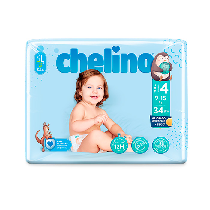 Chelino Pañales Talla 2 Bebés 3-6 kg. - 28 unidades